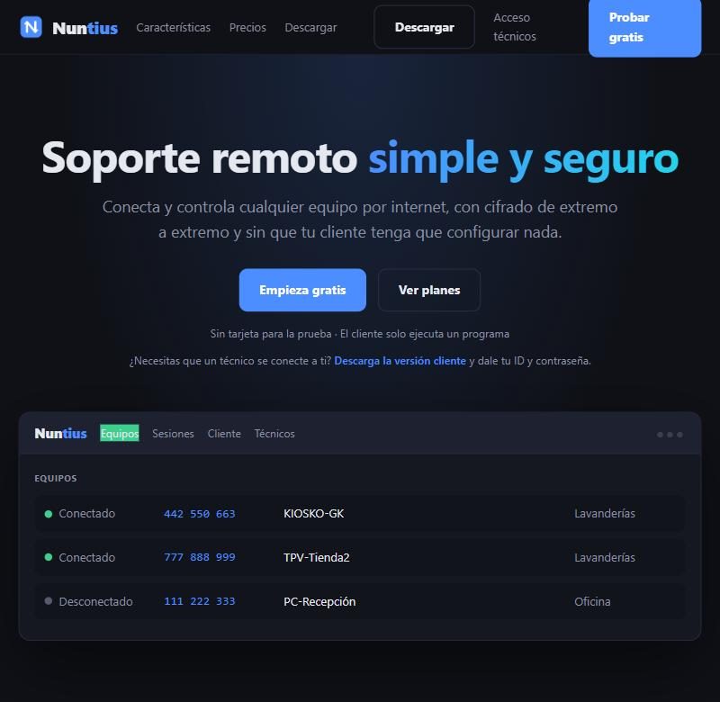 Screenshot of Nuntius