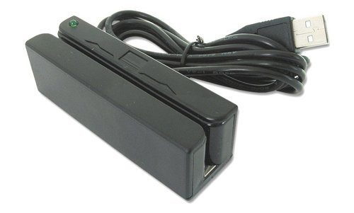 Lector Tarjeta con Banda Magnetica USB 3 pistas Negro MSR-100