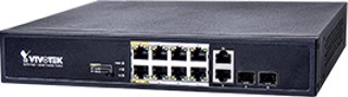 Switch 8 puertos PoE + 2GE Combo RJ45/SFP