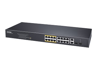 Switch 16 puertos PoE FE + 2xGE Combo RJ45/SFP