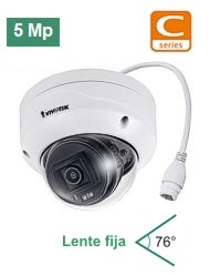 Domo IP 5 MP, Exterior antivandalico, lente fija