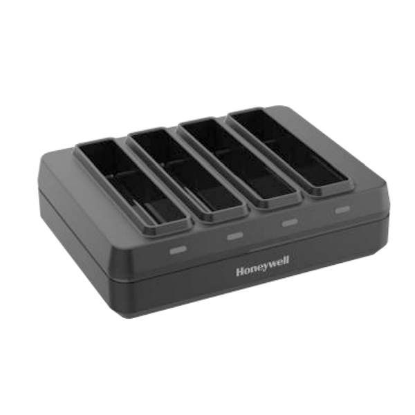 Cuna de carga cuádruple para baterías de Impresoras Honeywell LNX3. Fuente de alimentación incluida.