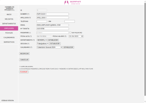Plataforma web SERAPHIM 250 empleados