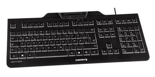 Clavier + Lecteur DNI Élec. USB Noir Cherry KC 1000 SC